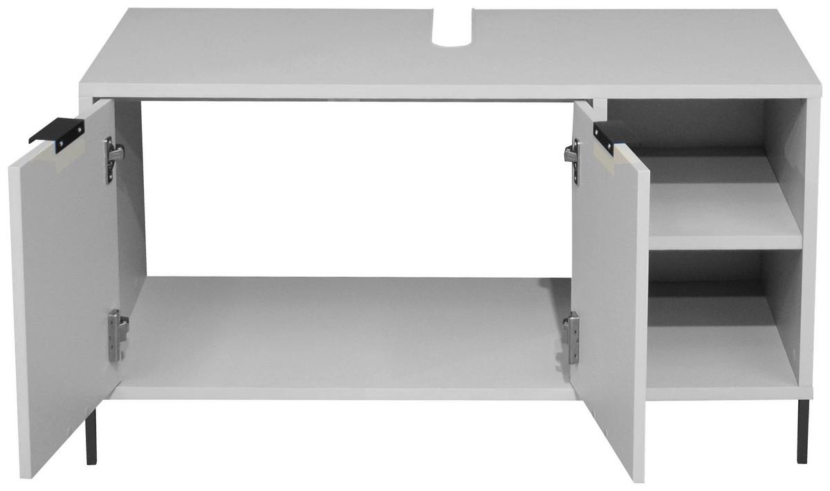 Waschbeckenunterschrank Bonnie Grau, B: 71 cm - Schwarz/Grau, MODERN, Holzwerkstoff (71/58/45cm) - Livetastic