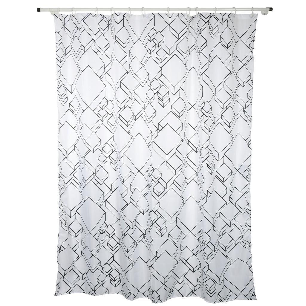 Duschvorhang in Weiß Textil/Mischgewebe