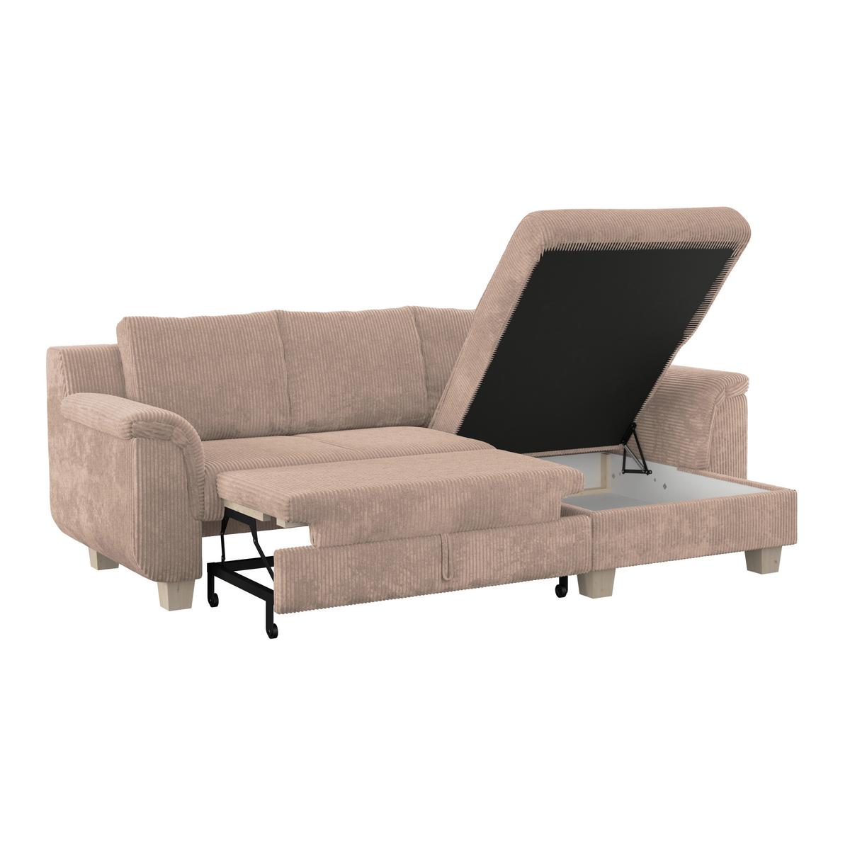 Rohová sedačka ALEX, béžový manšestr - přírodní barvy/béžová, Moderní, textil/plast (246/88cm)