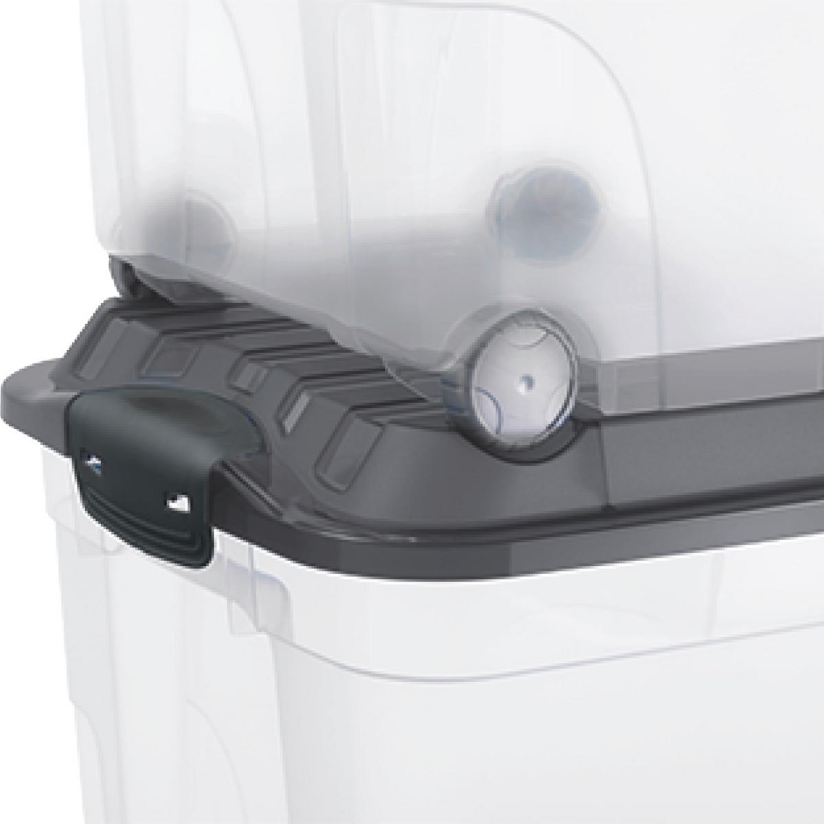 Box mit Deckel Anthrazit Transparent B: 40 cm - Transparent/Anthrazit, Basics, Kunststoff (59,5/40/37cm) - Rotho