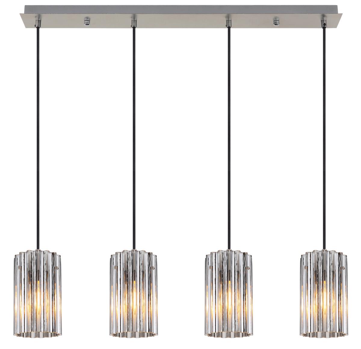 Hängeleuchte 15747-4h - Klar/Schwarz, Design, Glas/Kunststoff (80/11,5/120cm) - Globo