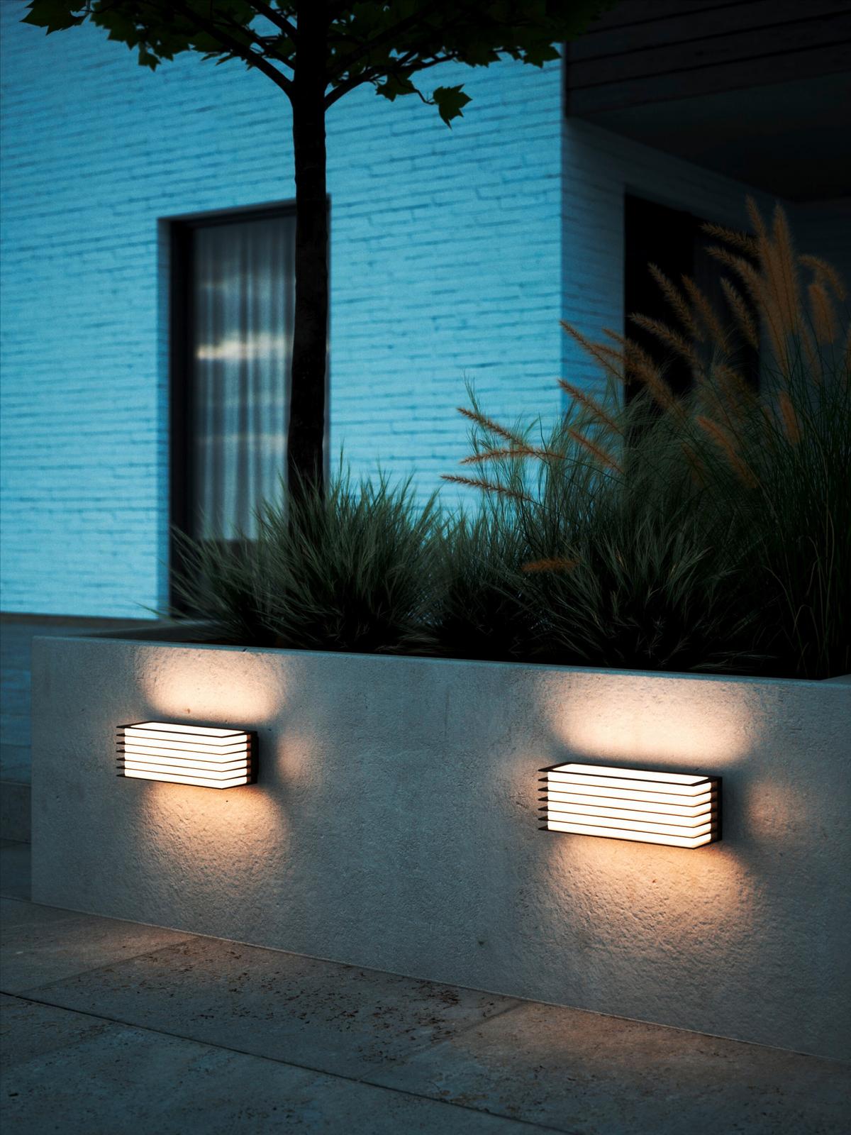 Außenwandleuchte Fluctus Weiß B: 28,6 Cm - Schwarz/Weiß, Design, Kunststoff/Metall (28,6/12cm) - Nordlux