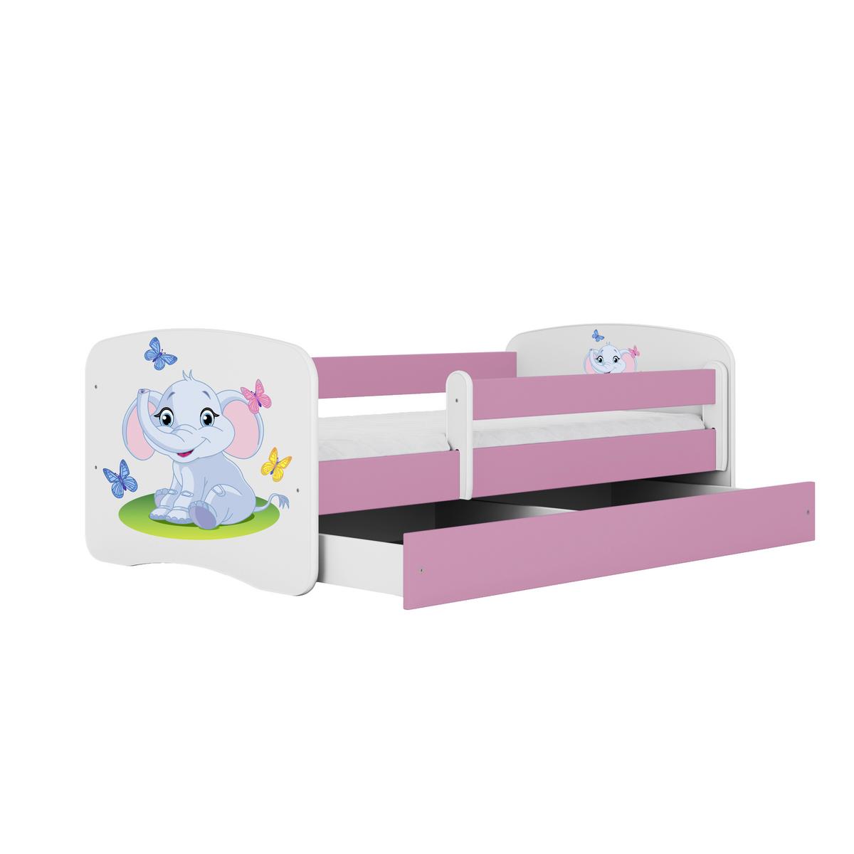 Kinder-/Juniorbett Babydreams Inkl. Matratze 80x160 - Pink/Birkefarben, MODERN, Holz/Holzwerkstoff (80/160cm) - MID.YOU