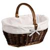 Einkaufskorb Braun, Mit Textilfutter - Braun/Weiß, Basics, Naturmaterialien/Textil (45/33/37cm) - Kesper