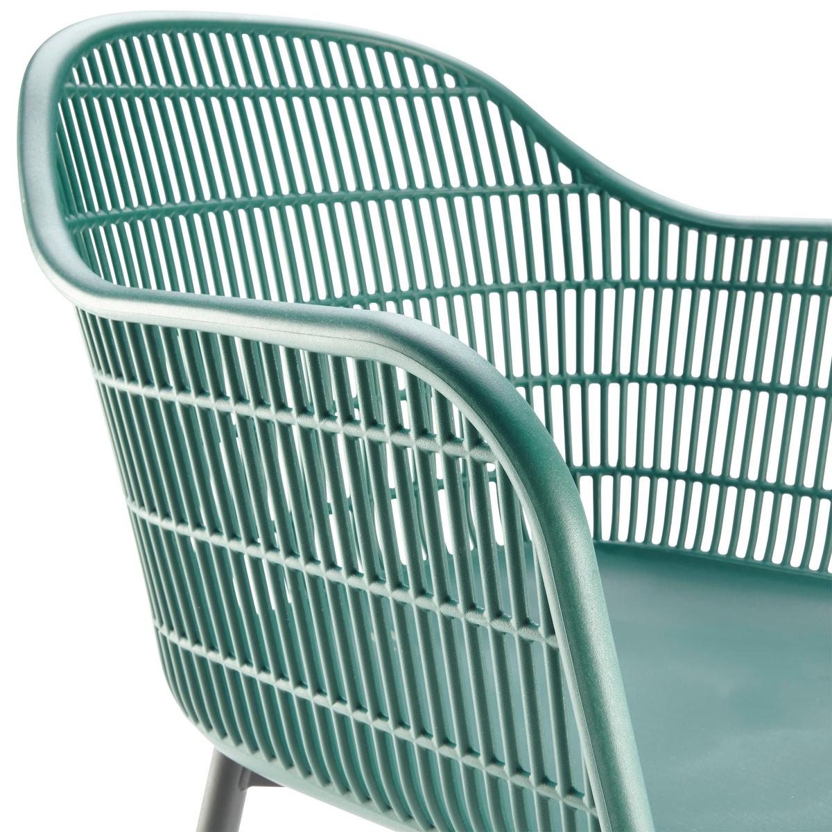 SADA NA BALKON MARIELLA - černá/zelená, Moderní, kov/plast (53/85/63cm) - Modern Living