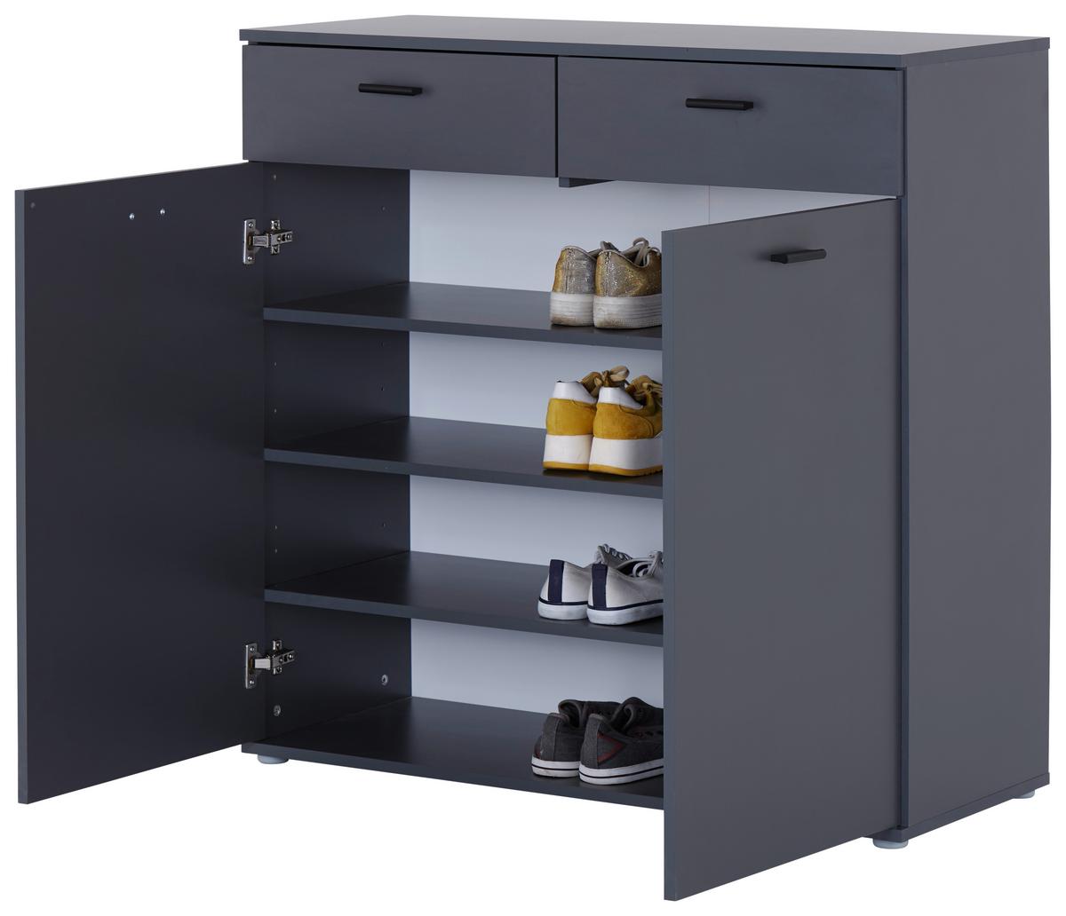 Schuhschrank Daniela Anthrazit 2-Türig B: 100 cm - Anthrazit, MODERN, Holzwerkstoff (100/100/40cm)