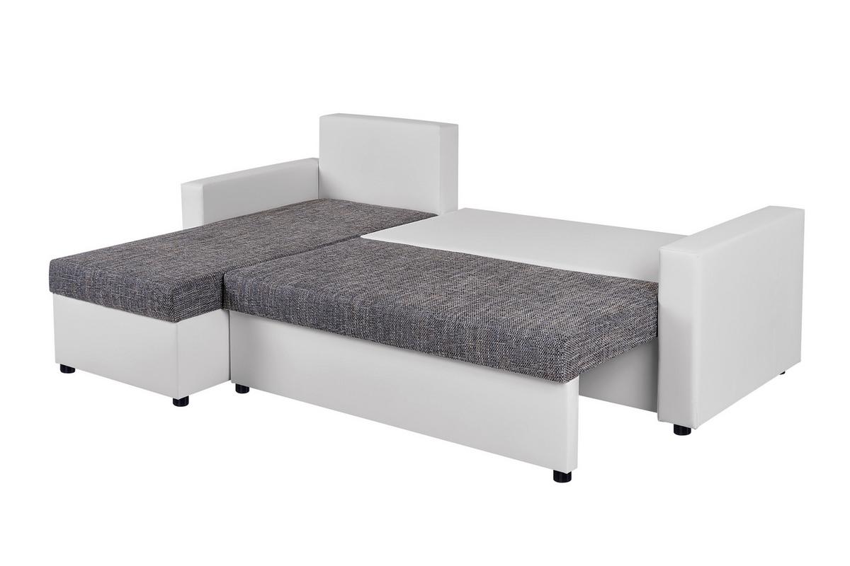 Ecksofa Hit Grau, Weiß S: 147x228 cm - Weiß/Grau, Design, Holzwerkstoff/Kunststoff (147/228cm) - P & B