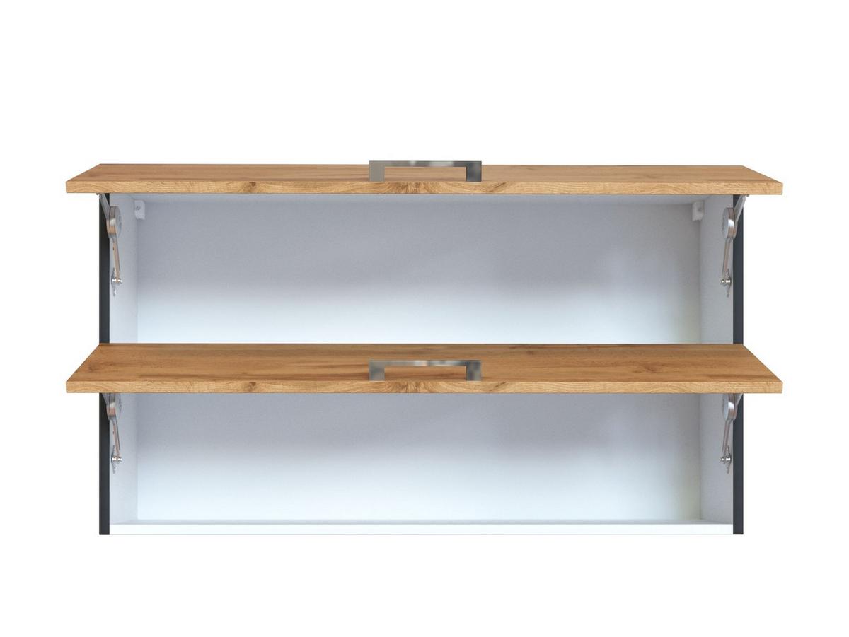 Küchenoberschrank 100cm Eiche Dekor 2 Klappen - Anthrazit/Eiche Wotan, MODERN, Holzwerkstoff (100/57/34cm) - Held