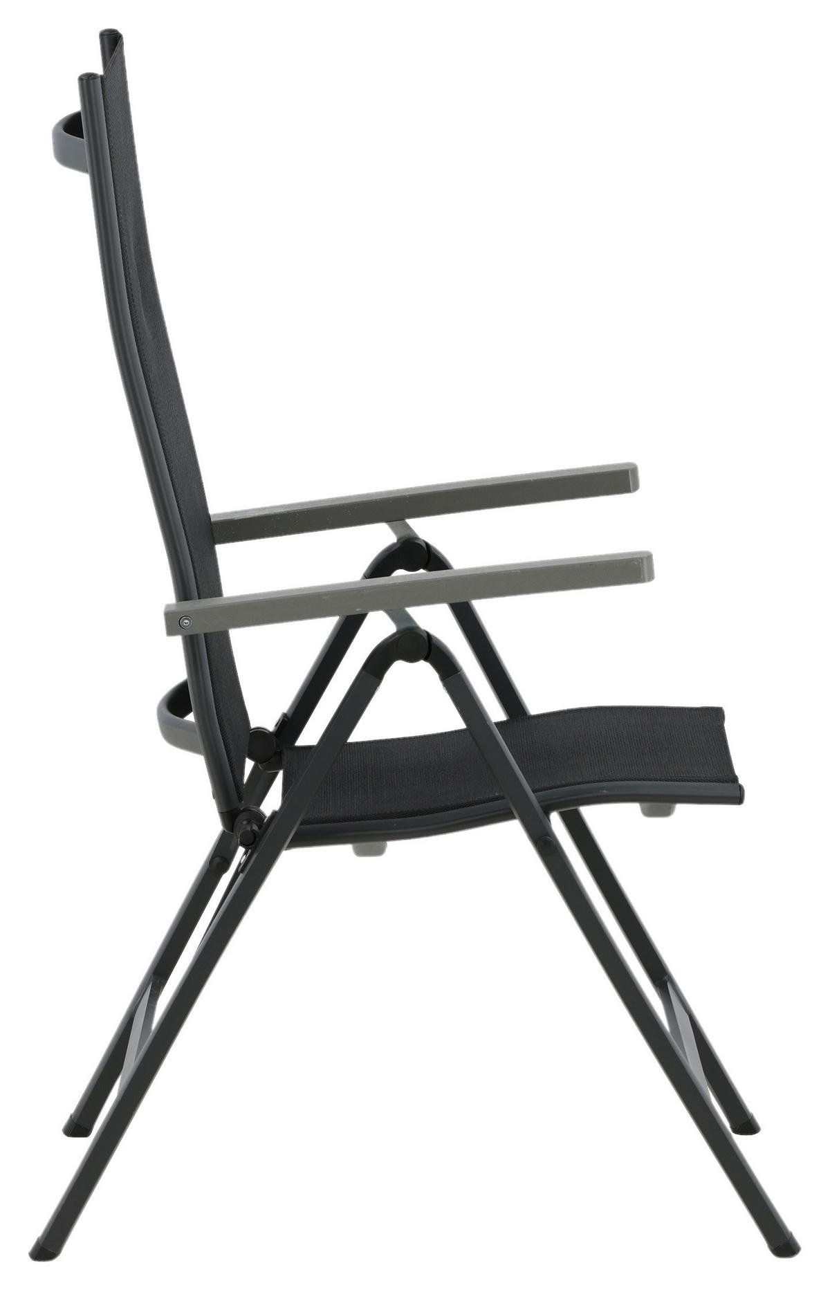 Gartensessel-Set Albany Aluminium - Schwarz, KONVENTIONELL, Metall (59/109,5/67cm) - Gardenson
