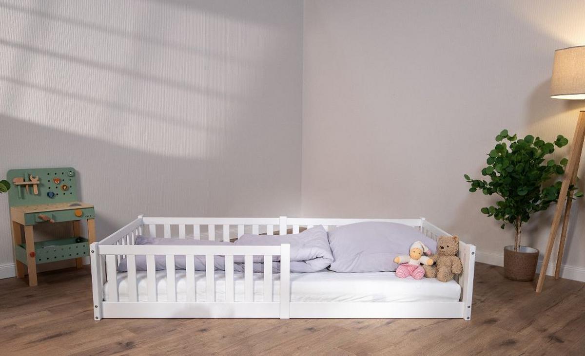 Hausbett Weiß, B/H/T: 90x200x161cm - Weiß, Basics, Holz (90/200/161cm) - tiSsi