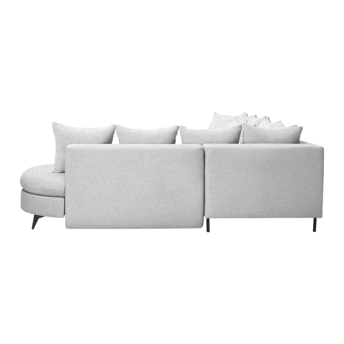 Rohová sedačka AXEL, pravá, stříbrná žinylka - barvy stříbra/černá, Moderní, kov/textil (291/250cm) - Mömax