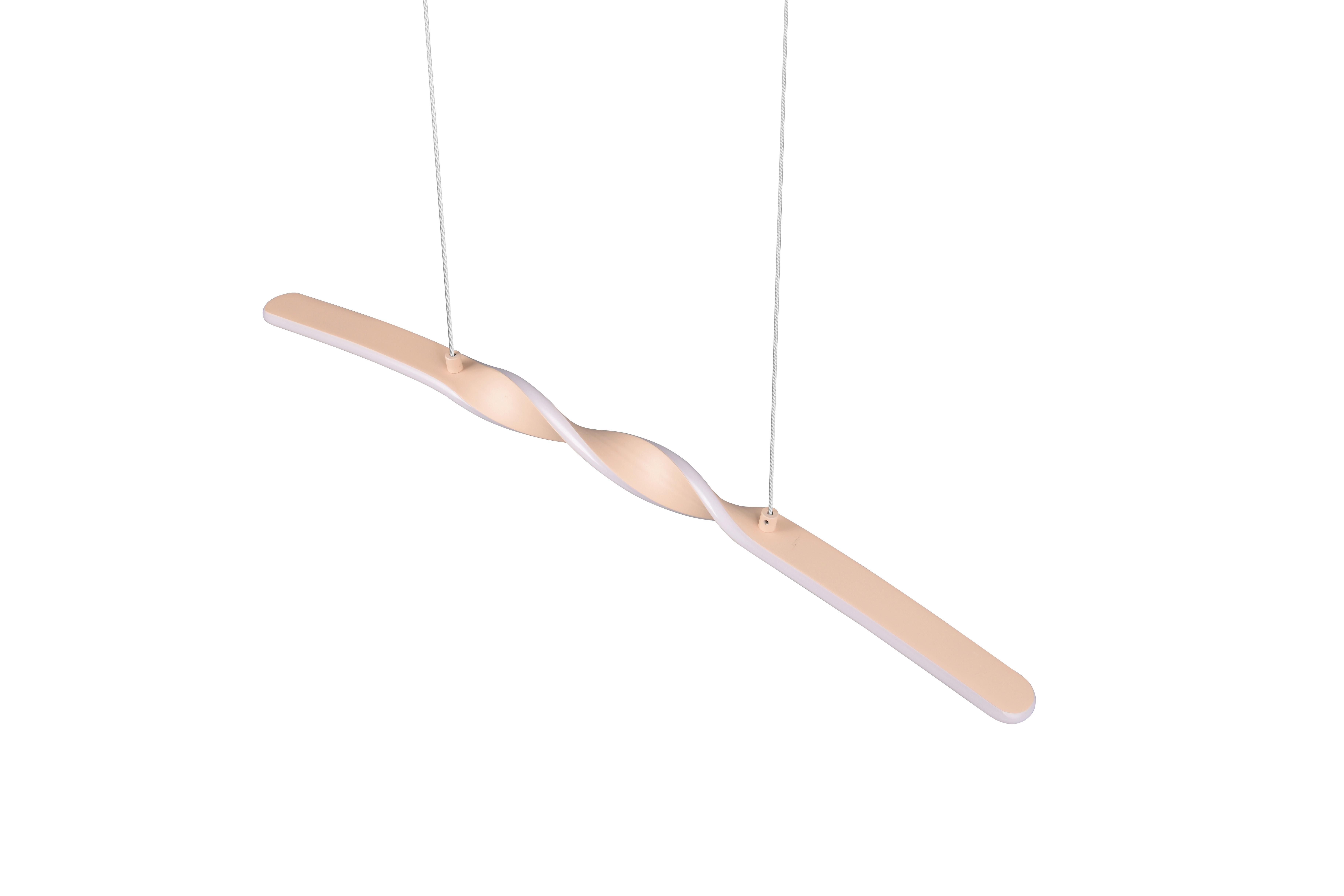 LED-Hängeleuchte Ginko Weiß Sandfarben L: 79 cm - Sandfarben/Weiß, Design, Kunststoff/Metall (79/9/150cm)