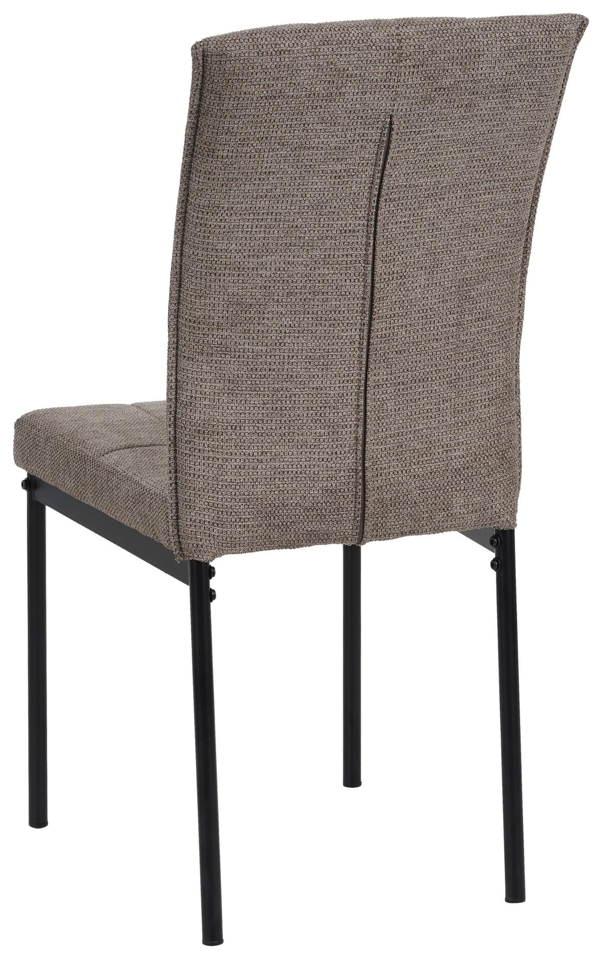 Vierfußstuhl Finn Webstoff Braun, B: 44 cm - Schwarz/Braun, KONVENTIONELL, Textil/Metall (44/96/61cm) - MID.YOU