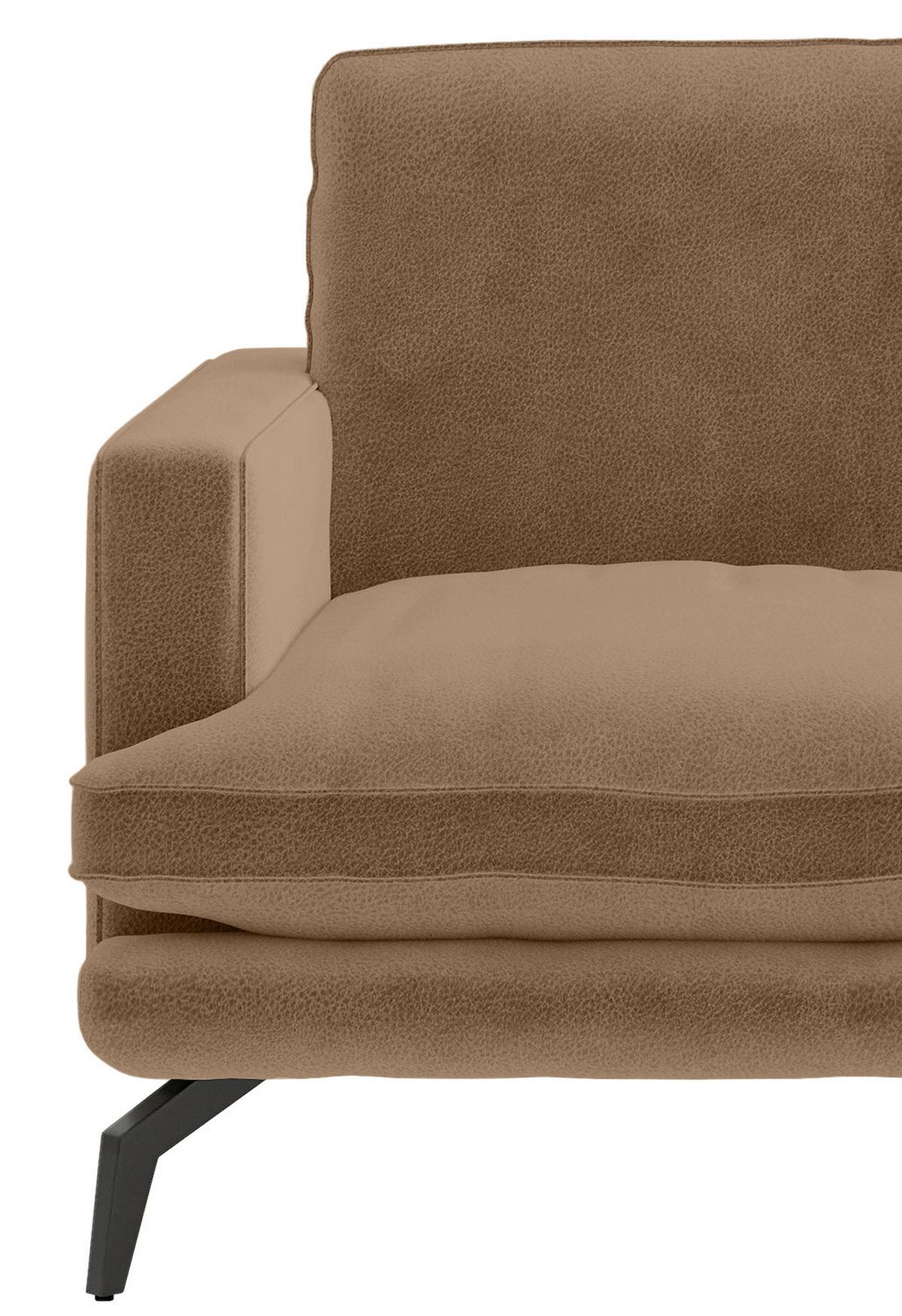 Ecksofa Bali - Dunkelgelb/Schwarz, Design, Textil (250/202cm) - Livetastic
