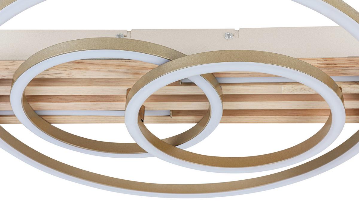 LED-DECKENLEUCHTE CELAL - Champagner/Eichefarben, Basics, Holzwerkstoff/Kunststoff (42/40/7cm) - Luca Bessoni