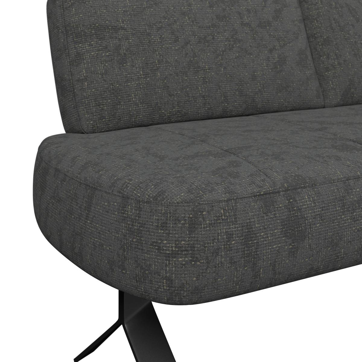 Sitzbank schwarz/Metallbeine Ulmo B: 162 cm - Schwarz, MODERN, Textil/Metall (162/83/71cm)