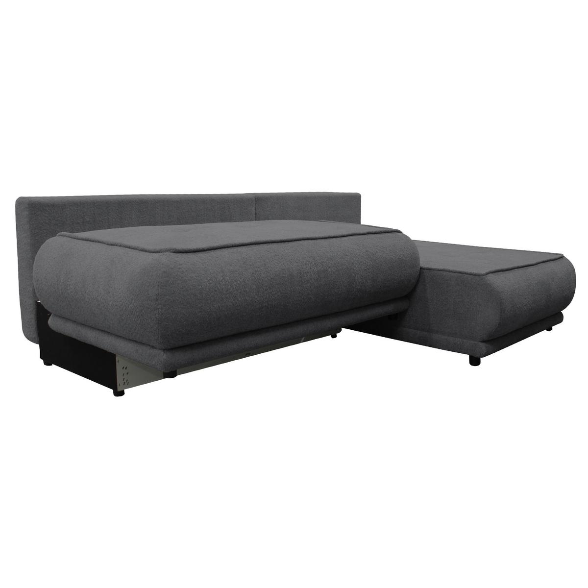 Ecksofa Paros Dunkelgrau 277x179 Cm - Dunkelgrau/Schwarz, Design, Textil (277/179cm) - MID.YOU