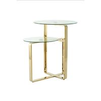 PRÍRUČNÝ STOLÍK CATRICE 100 GOLD - zlatá, Design, kov/sklo (59/60/59cm) - Kayoom