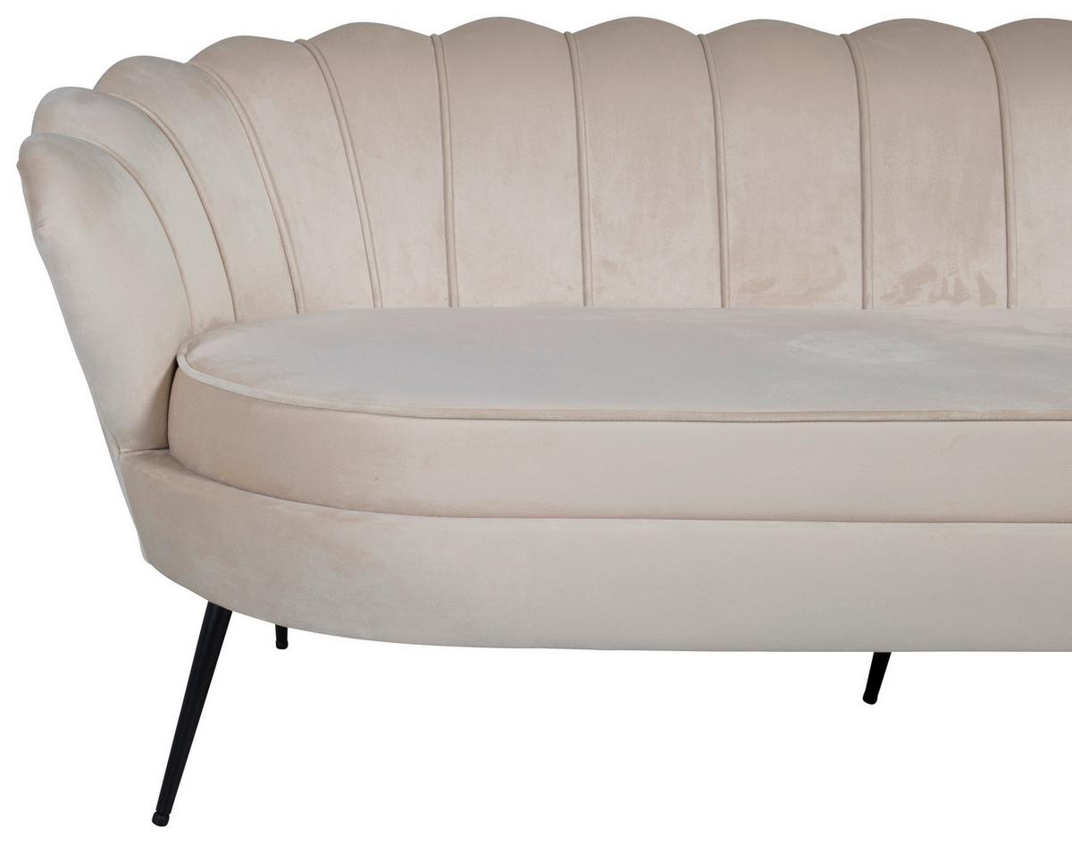 2-sitzer-sofa Calais - Beige/Schwarz, Design, Textil/Metall (180/78.5/78cm) - Livetastic