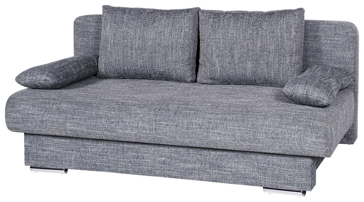 Rozkládací pohovka BORA, šedá, s úložným prostorem - šedá/černá, Design, kompozitní dřevo/textil (193/85/86cm) - P & B