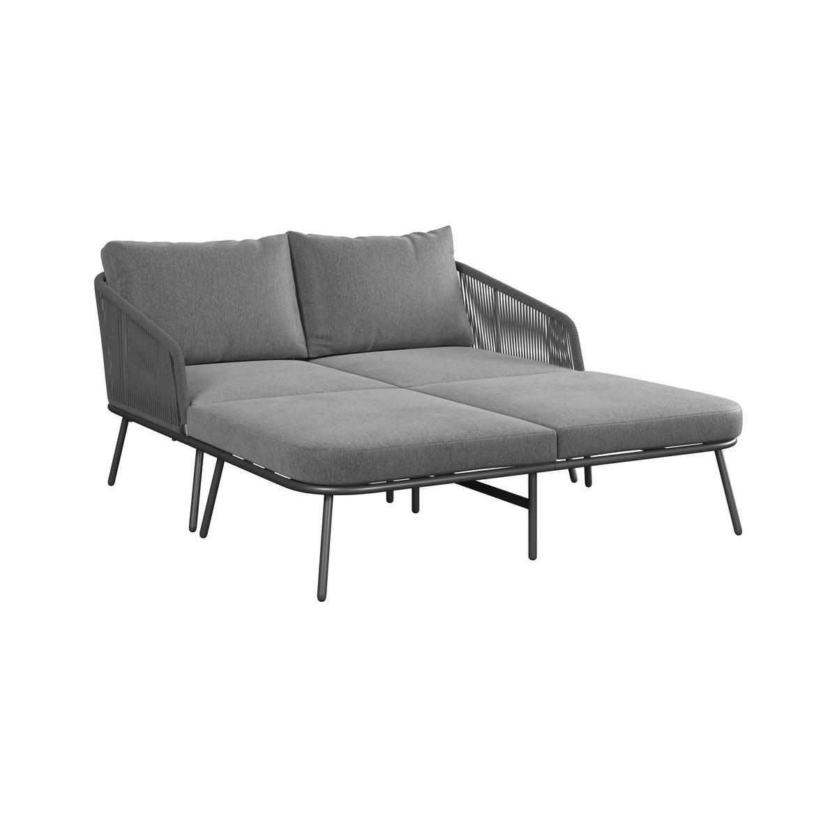 Sonneninsel Madeira - Dunkelgrau/Schwarz, MODERN, Textil/Metall (150/75/95cm) - Beldano