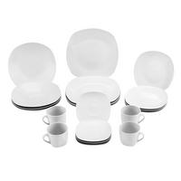 Kombiservice Bärbel Porzellan für 4 Personen, Geschirr Set - Weiß, KONVENTIONELL, Keramik - Luca Bessoni