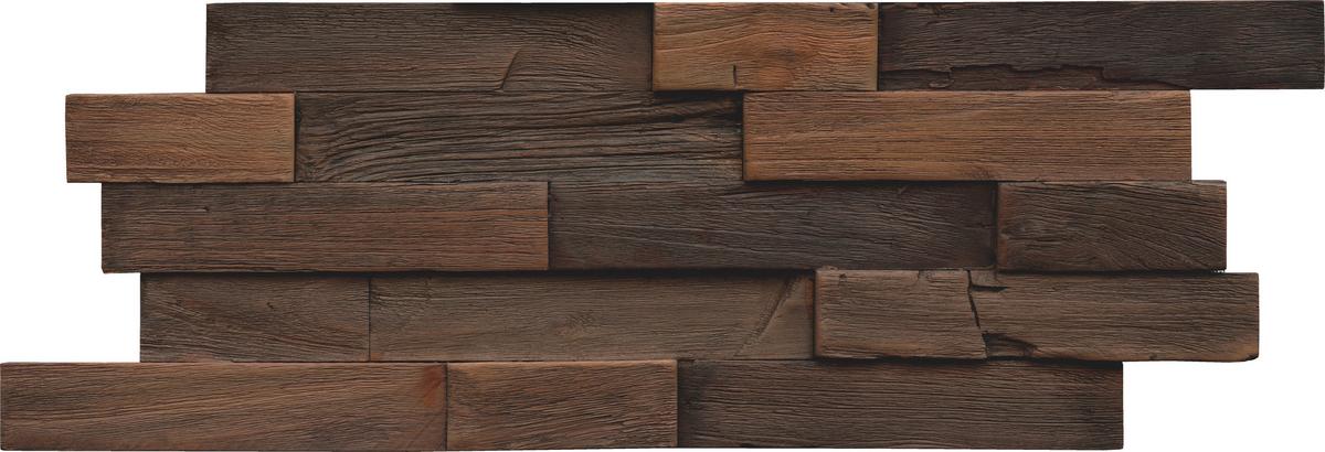 Wandverkleidung Fsc Teak Recl. Charred - Braun, Basics, Holz (50/20/2cm)