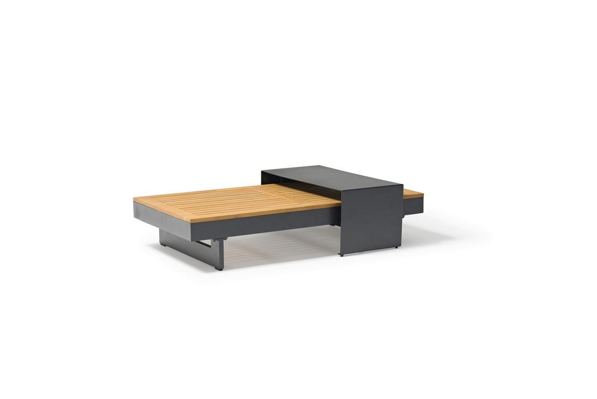 Loungegarnituren 4-Tlg. Holz/Metall - Anthrazit/Akaziefarben, Basics, Holz/Metall (245/70/78cm) - Gardenson