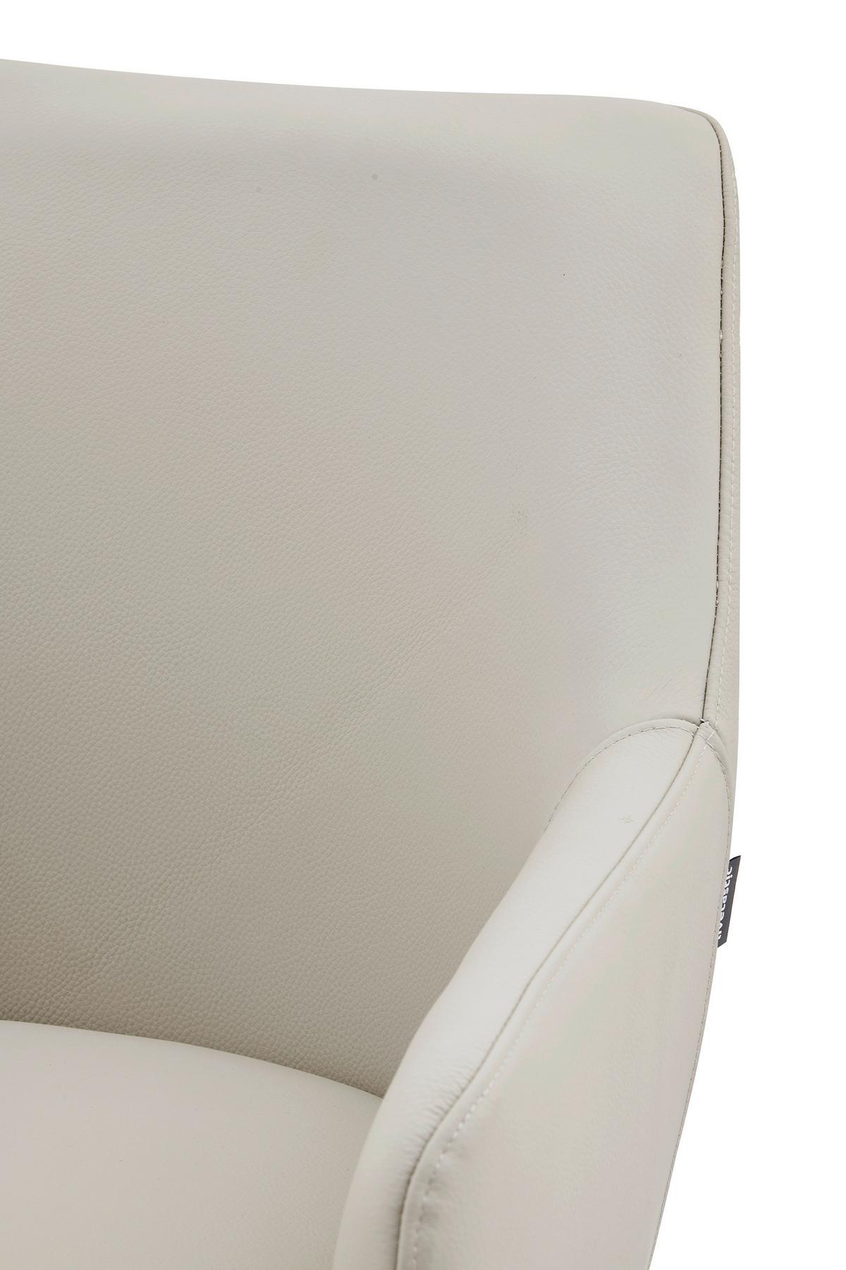 Armlehnstuhl Janette Schwarz/Beige B: 57,5 cm - Beige/Schwarz, MODERN, Leder/Holz (57,5/83,5/63cm) - Livetastic