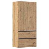 Drehtürenschrank Costa Eiche Artisan Dekor - Eiche Artisan, MODERN, Holzwerkstoff (91/197/54cm) - Rauch Möbel