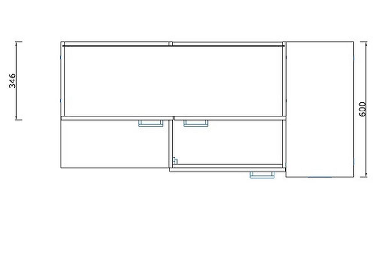 Miniküche mit Kühlschrank + Kochfeld 130 cm Weiß/Eiche - Edelstahlfarben/Eichefarben, MODERN, Holzwerkstoff/Metall (130cm) - Respekta