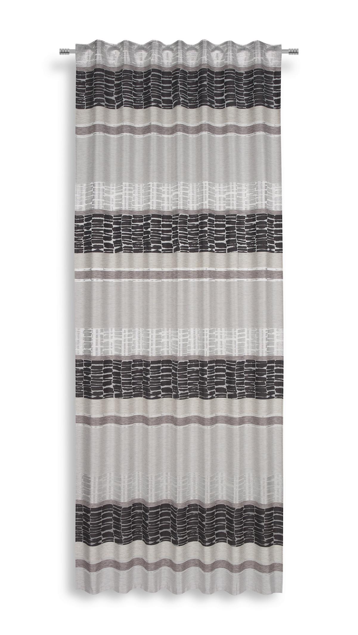 Vorhang mit Schlaufen und Band Palma 140x245 cm Schwarz - Schwarz, MODERN, Textil (140/245cm) - Luca Bessoni