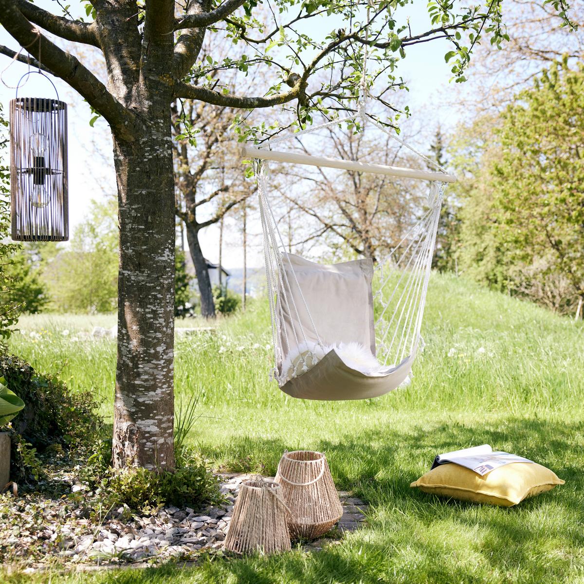 ZÁVESNÉ KRESLO Relax, 100/47cm, béžová - prírodná farba/béžová, drevo/textil (100/47cm) - Modern Living