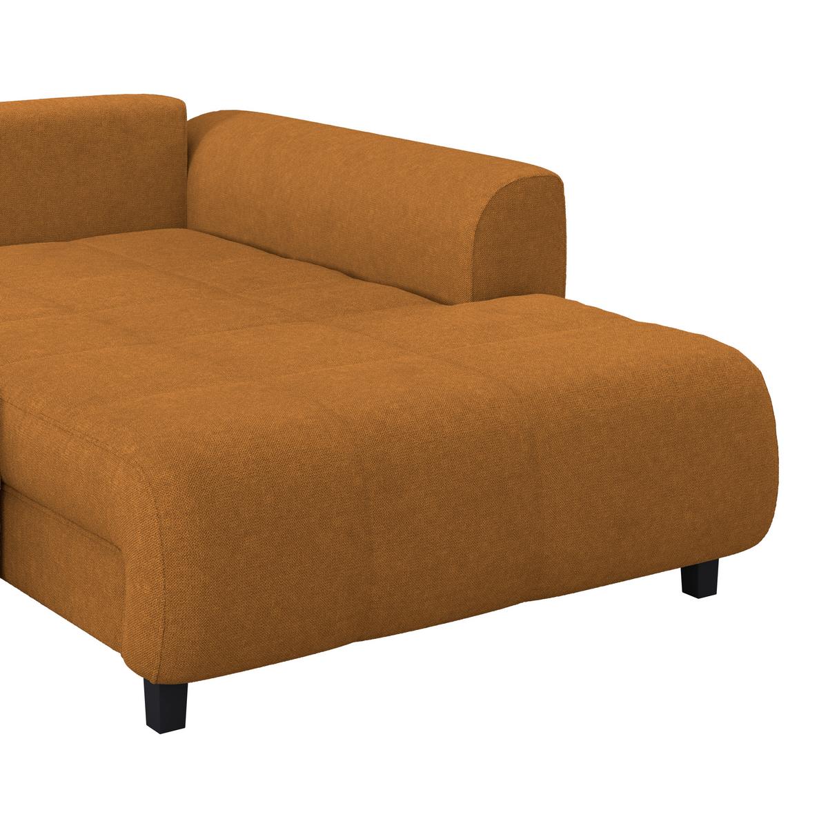 Ecksofa Mendoza - Schwarz/Orange, Design, Textil (309/197cm) - Ondega