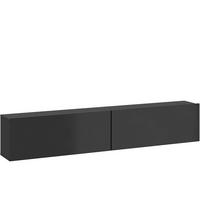 TV-Element Otis Schwarz Hochglanz B: 180cm - Schwarz Hochglanz/Schwarz, MODERN, Holzwerkstoff (180/37/31,6cm)