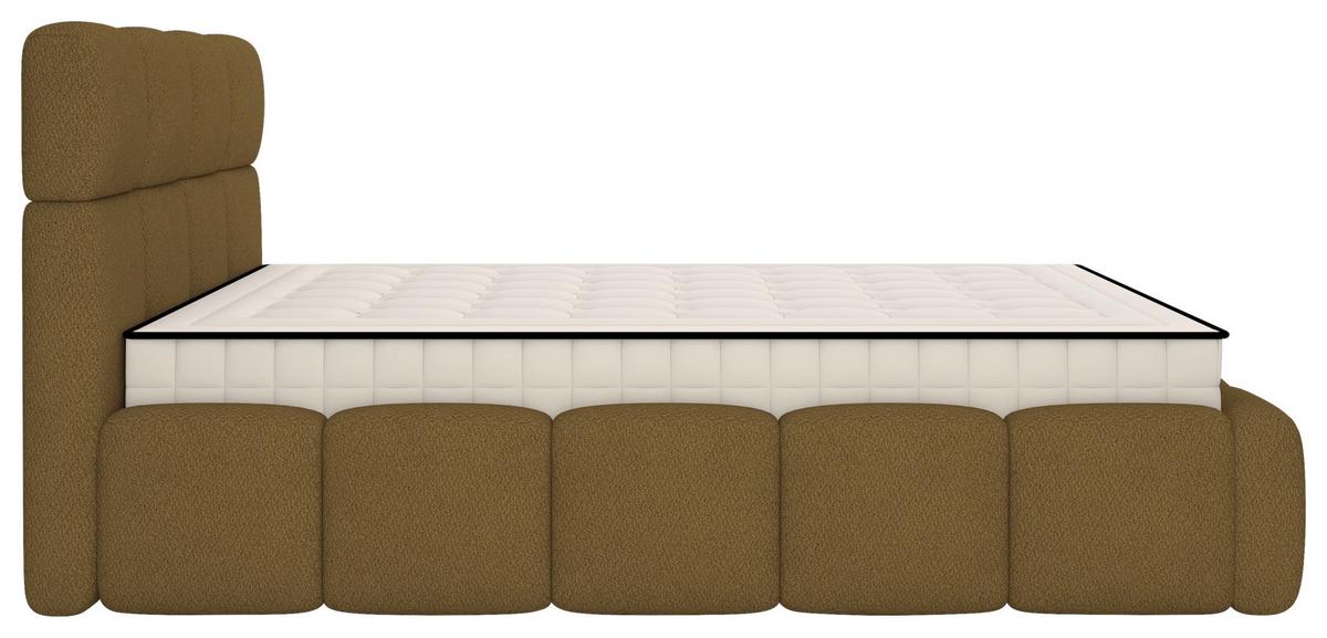 Polsterbett Cloudy M. Matratze Braun, Lf: 140x200 Cm - Braun/Grau, Trend, Holz/Holzwerkstoff (140/200cm) - Luca Bessoni