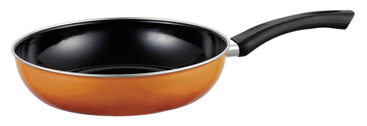 Kochtopfset 7-Tlg. Emaill inkl. Pfanne - Orange, Basics, Glas/Metall (48,5/28,5/24cm) - Riess