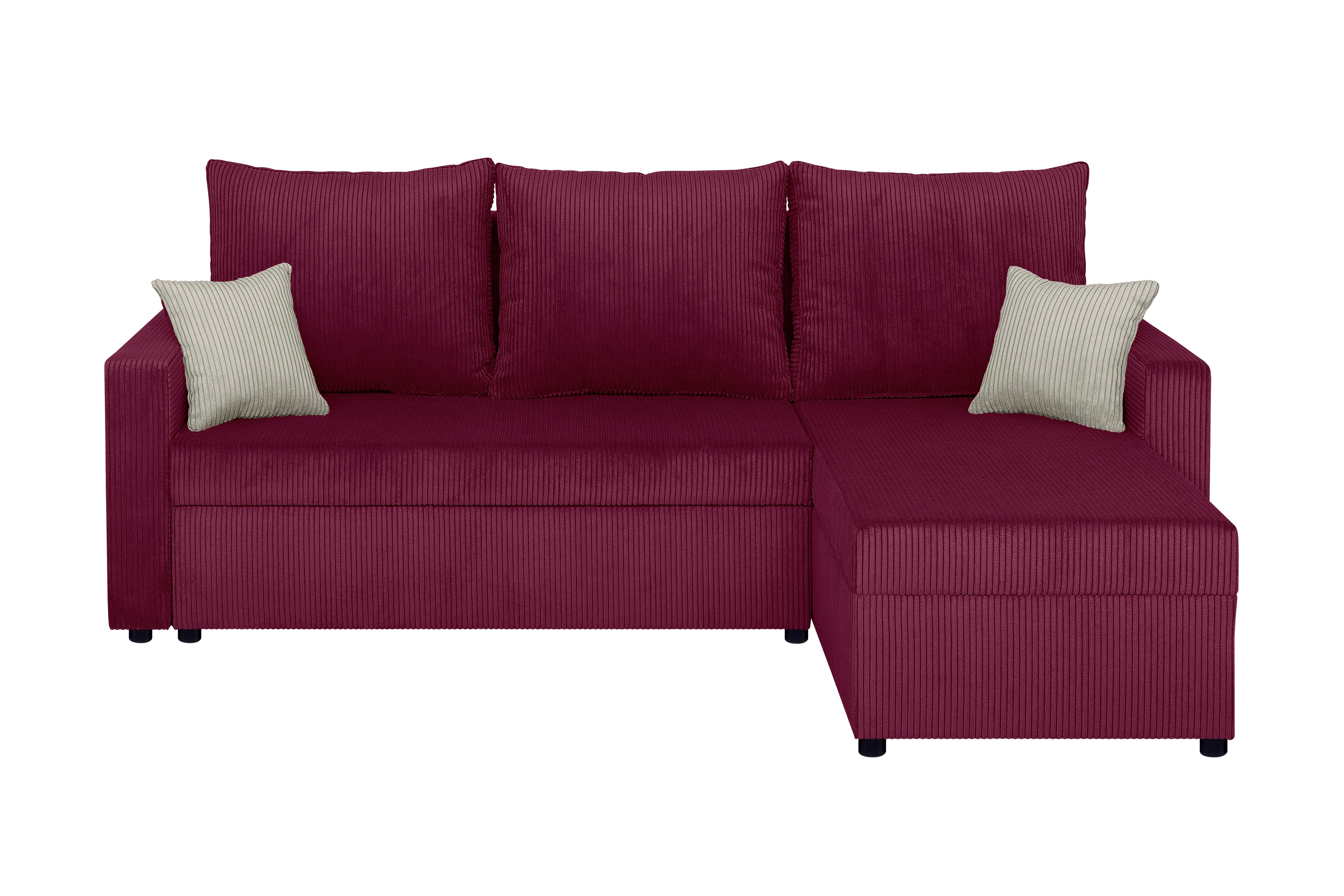 ECKSOFA Star Rot S: 228x147 cm - Rot/Creme, Design, Holzwerkstoff/Textil (228/147cm) - P & B