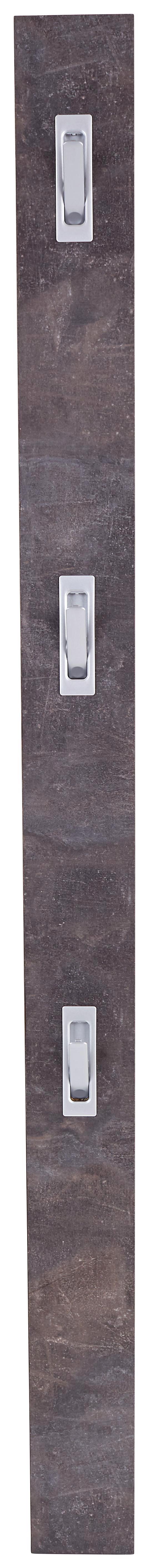 Garderobenleiste Enzo Betonoptik Dunkel H: 175cm - Dunkelgrau, MODERN, Holzwerkstoff (12/175/2,8cm)