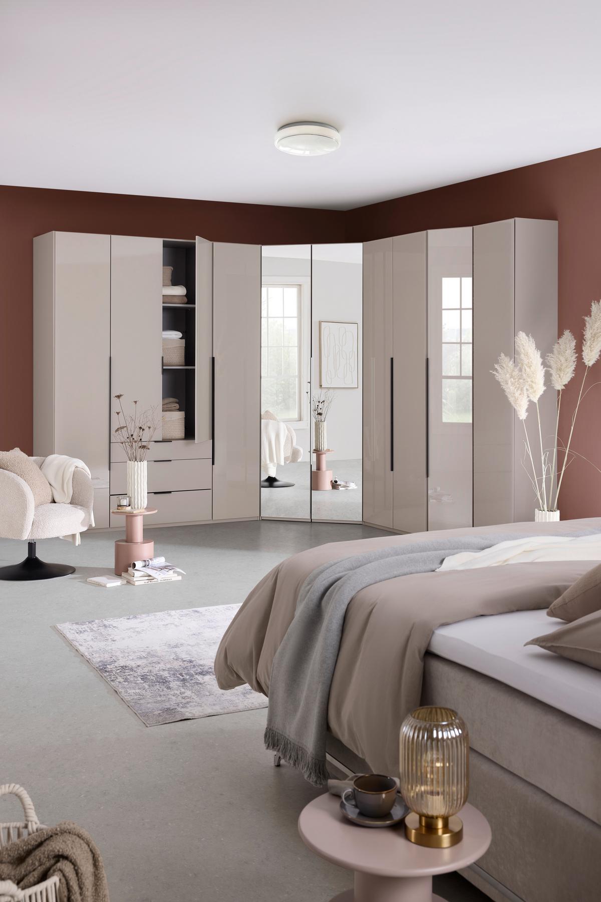 Šatní skříň NEW YORK - šedá/černá, Konvenční, kov/kompozitní dřevo (120/236/120cm)