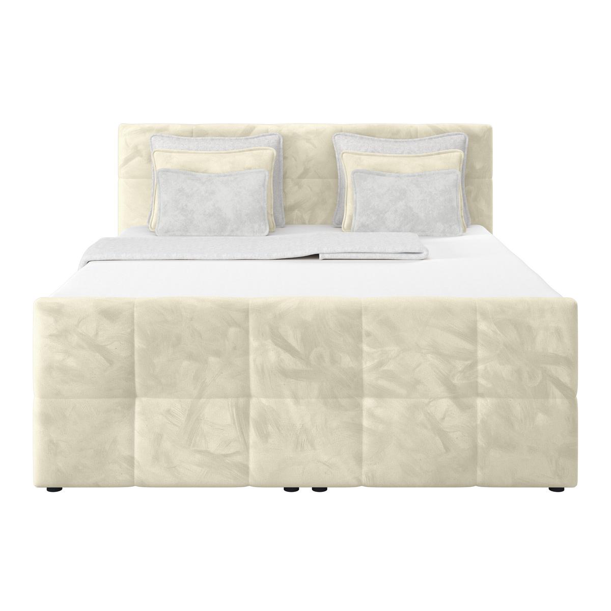 Boxspringbett mit Topper und Bettkasten 160x200 cm Medino - Champagner, KONVENTIONELL, Holz/Holzwerkstoff (160/200cm) - Luca Bessoni