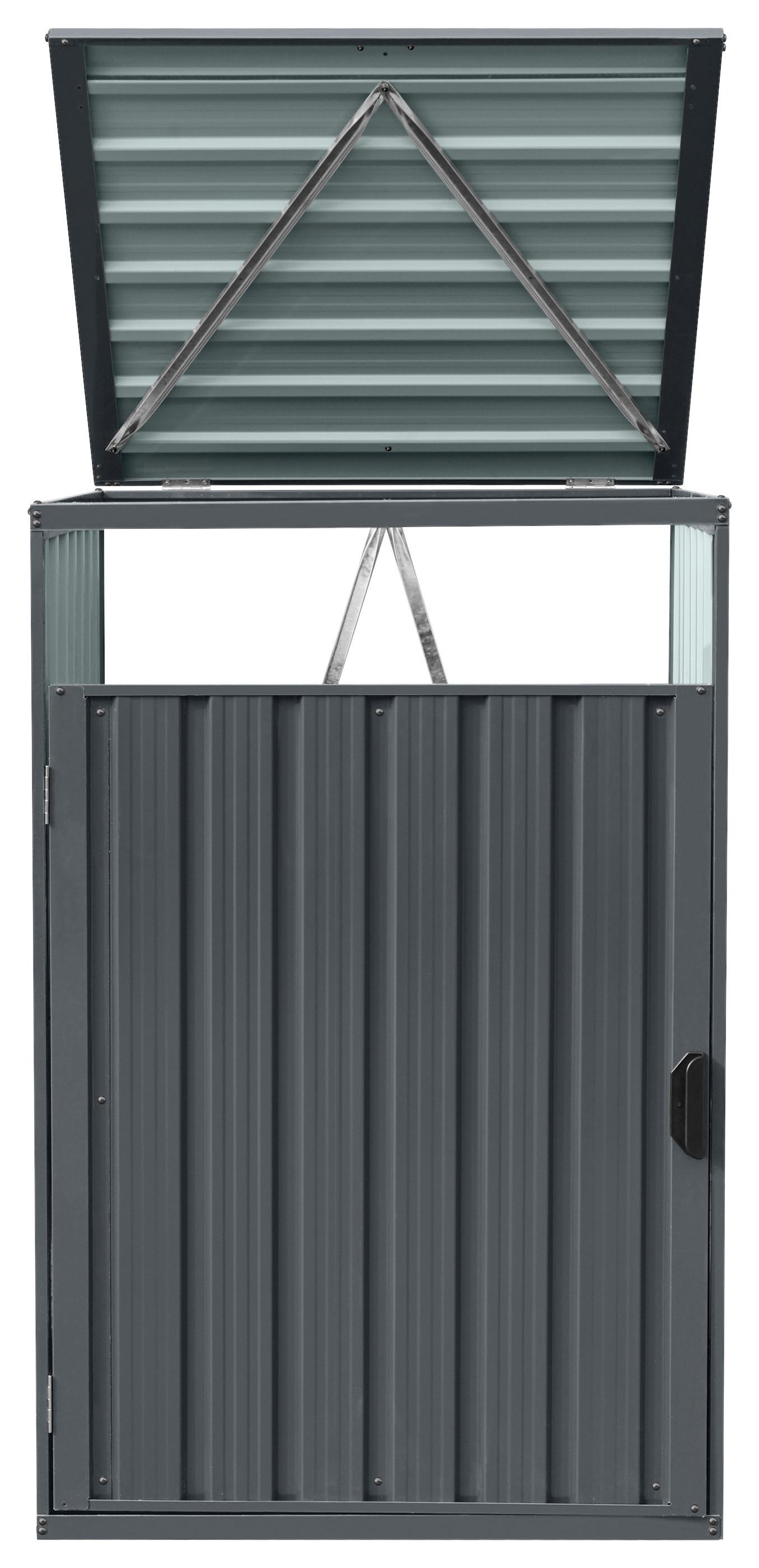 Mülltonnenbox A093.010.10 - Anthrazit, KONVENTIONELL, Metall (80/80/122cm) - Ambia Garden