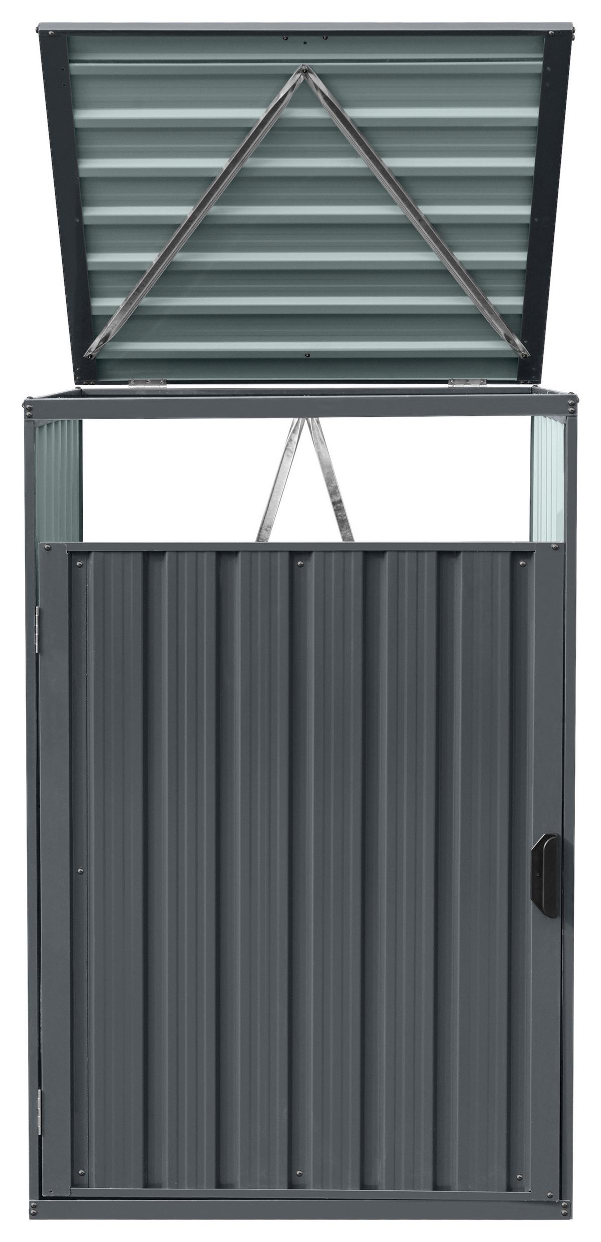 Mülltonnenbox A093.010.10 - Anthrazit, KONVENTIONELL, Metall (80/80/122cm) - Ambia Garden