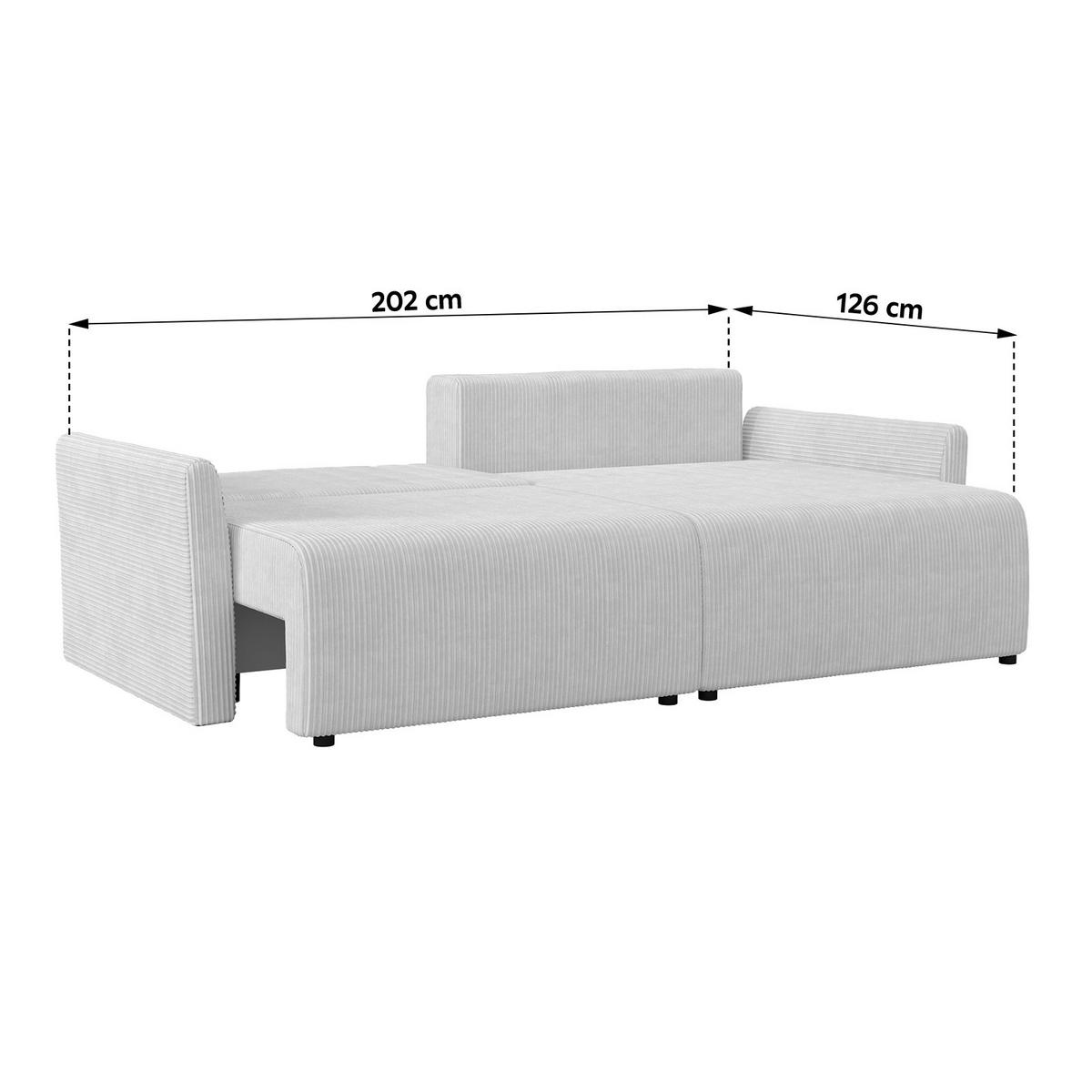 Ecksofa mit Schlaffunktion Sonos, Schwarz 228x146 cm - Ecru/Schwarz, MODERN, Textil (228/146cm)