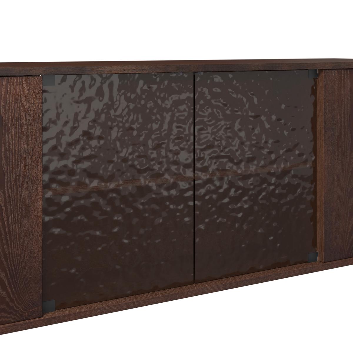Široká komoda Zelia, š: 180 cm - černá/hnědá, Moderní, kov/dřevo (180/77/45cm) - Bessagi Home