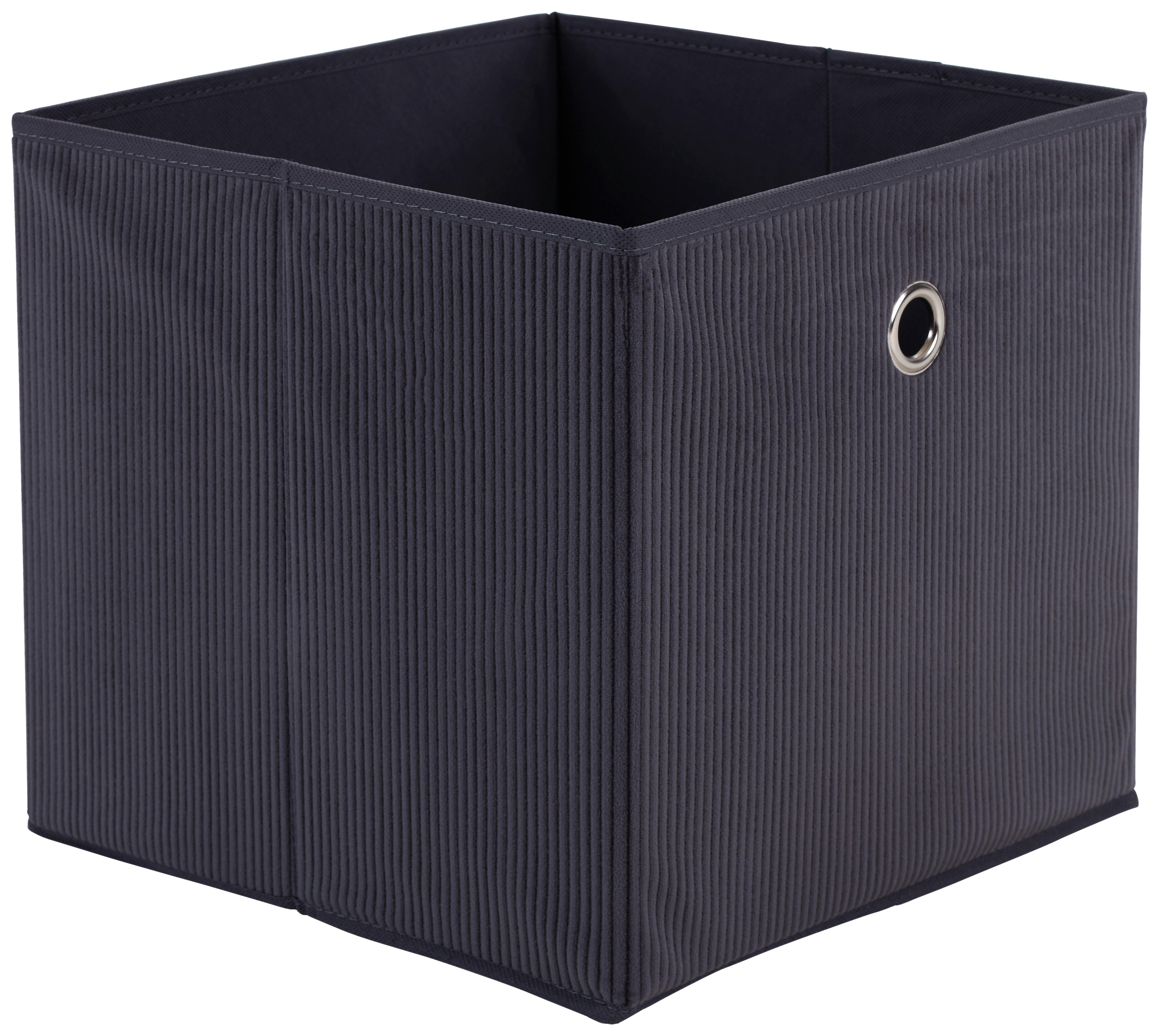 Skladací Box Cubi New - sivá, Moderný, kartón/textil (30/30/30cm)