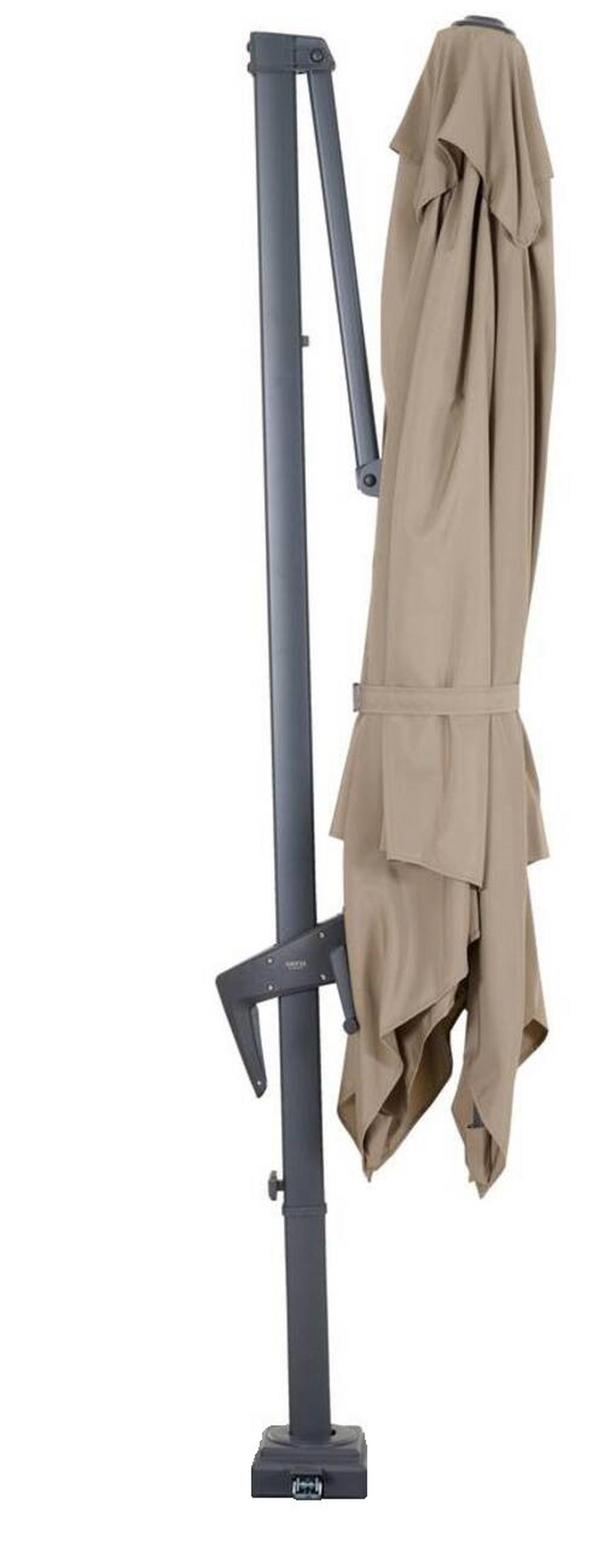 Ampelschirm Bl: 300x300 cm Mit Schirmständer Anthrazit/Taupe - Taupe/Anthrazit, MODERN, Textil/Metall (250/250cm) - Siena Garden