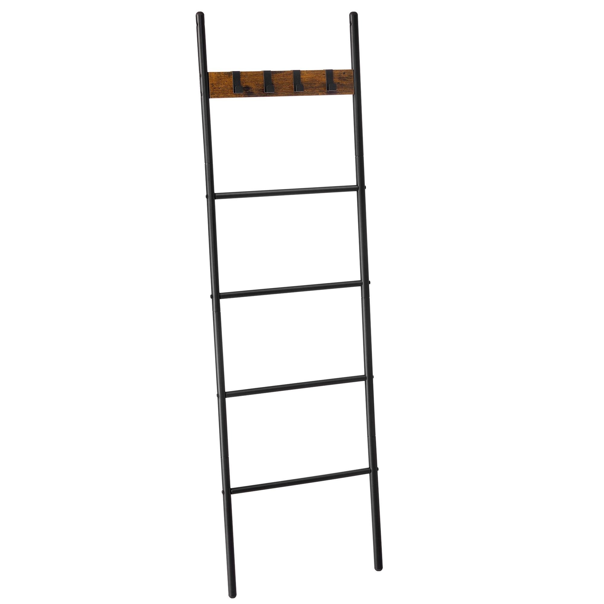 HANDTUCHLEITER Schwarz, Dunkelbraun B: 44 cm - Dunkelbraun/Schwarz, Trend, Holzwerkstoff/Metall (44/160/2cm) - MID.YOU