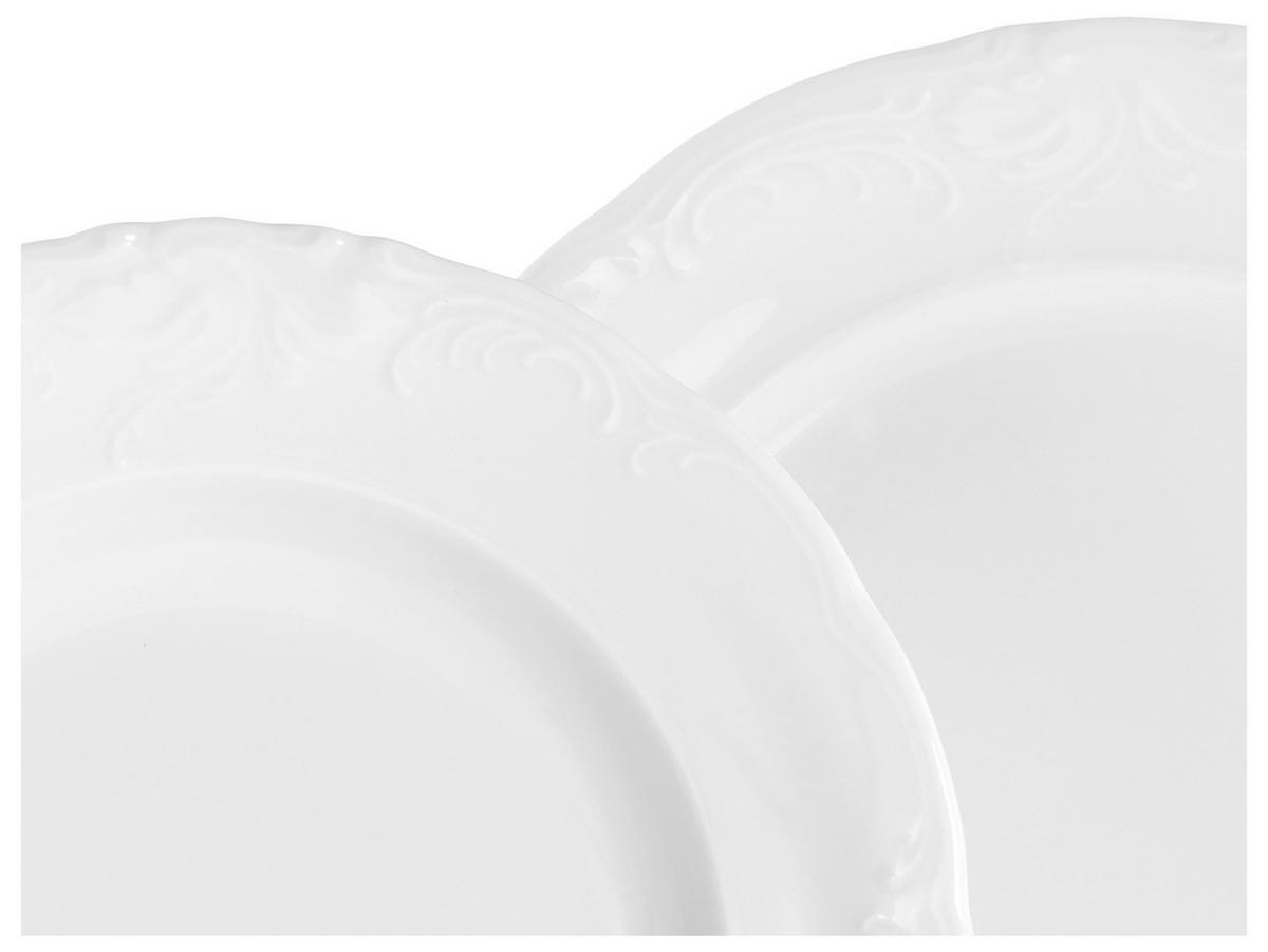 Kombiservice Frederike Weiss Porzellan, 6 Pers., 30-teilig - Weiß, Basics, Keramik - Creatable