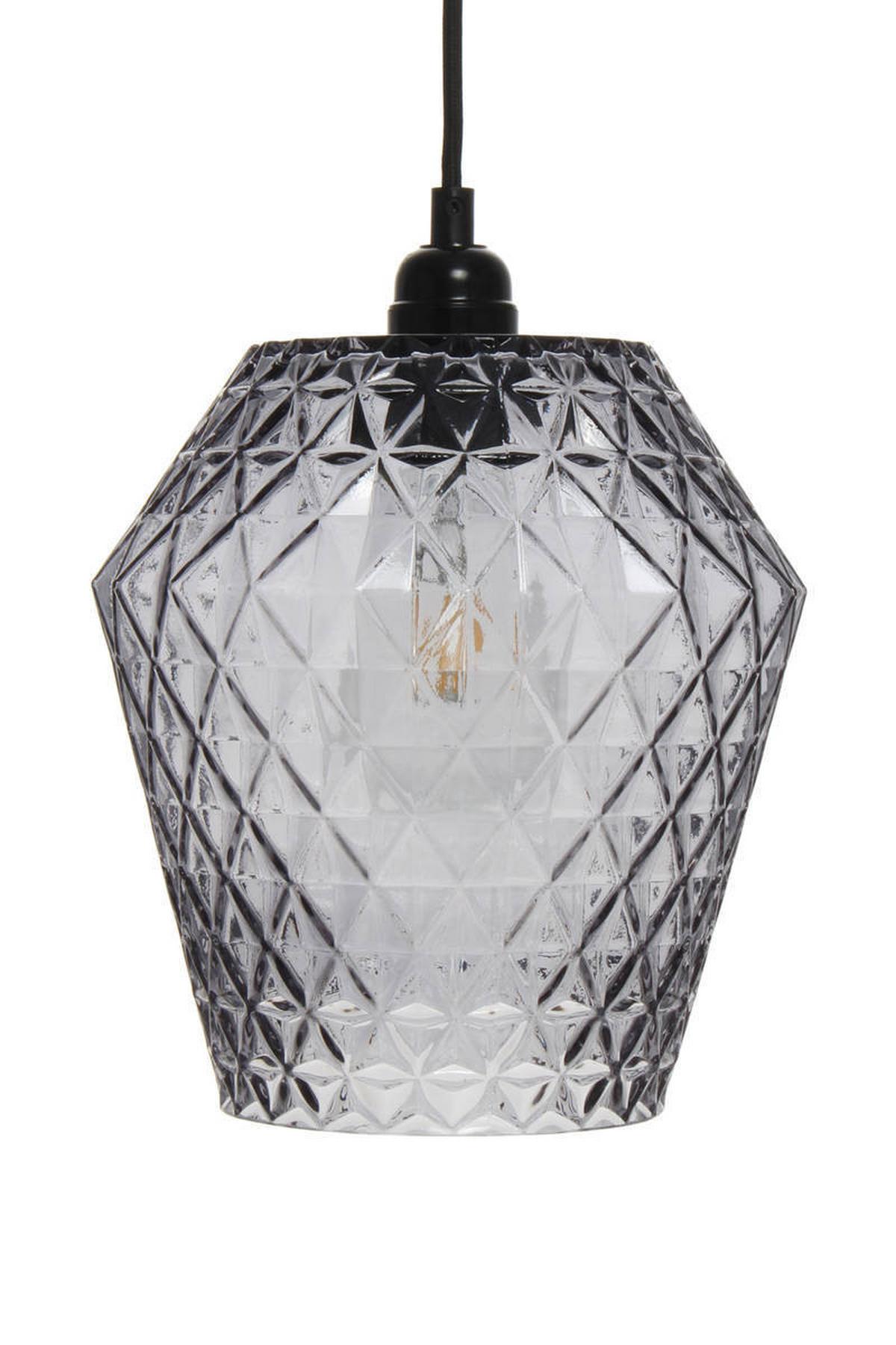 Hängeleuchte Lumi H: 27 cm 1-Flammig - Grau, Trend, Glas (20/27/20cm) - Kayoom